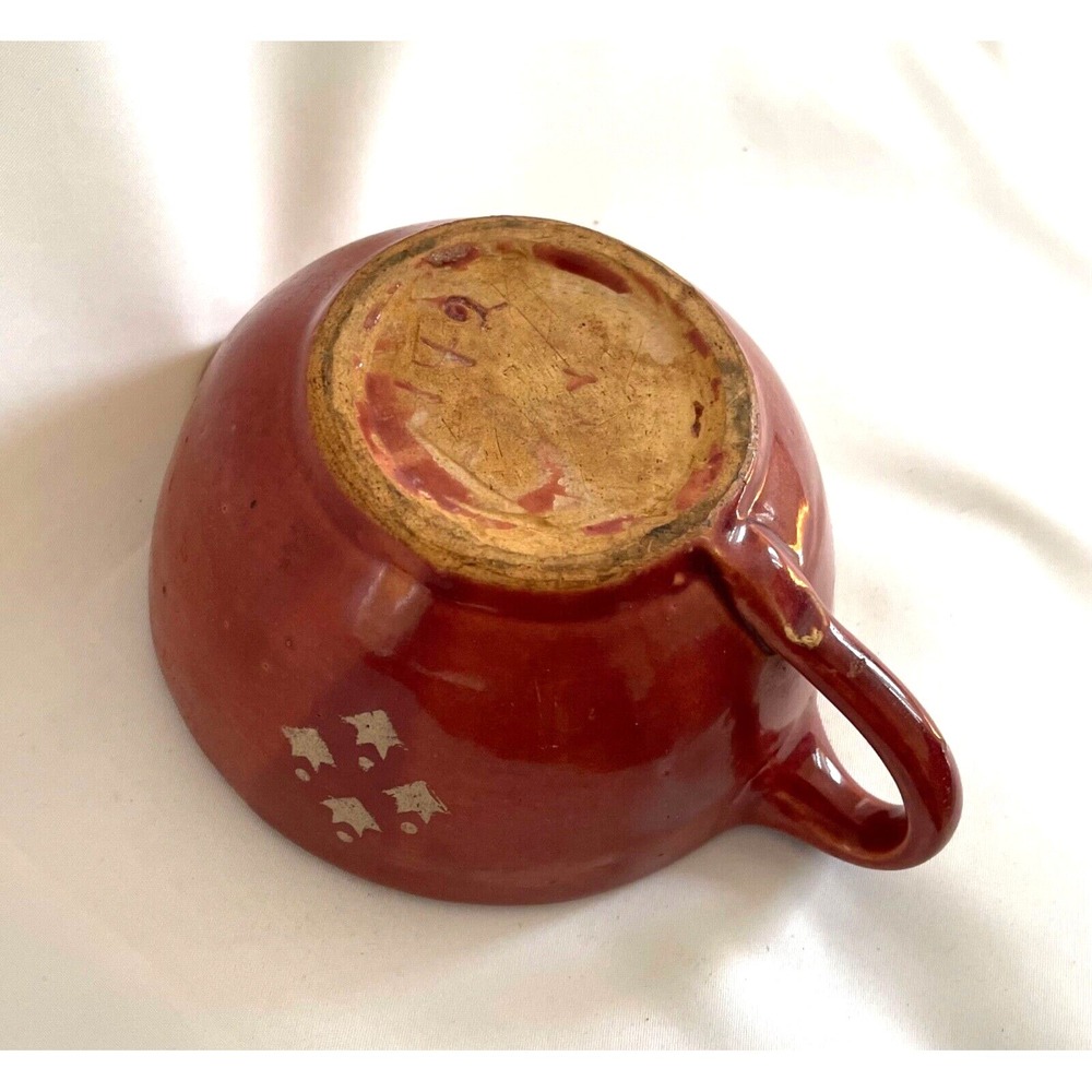Redware Tennessee Clay Ware Works Pottery Folk Art Heart Mixing Bowl Clay VTG - Picture 8 of 12